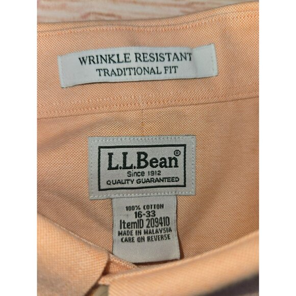 L.L. Bean Mens Traditional Fit Wrinkle Resistant Dress Shirt 16-33 Large - Picture 4 of 6